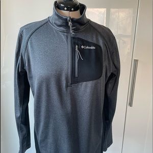 COLUMBIA 1/4 Zip Pullover Color-Dark Grey/Black Size-Large